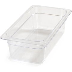 3066107 StorPlus™ Polycarbonate Food Pan 1/3 Size, 4" Deep - Clear
