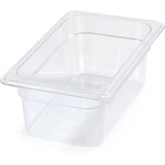 3068107 StorPlus™ Polycarbonate Food Pan 1/4 Size, 4" Deep - Clear