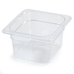3068407 StorPlus™ Polycarbonate Food Pan 1/6 Size, 4" Deep - Clear