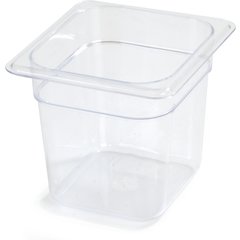 3068507 StorPlus™ Polycarbonate Food Pan 1/6 Size, 6" Deep - Clear