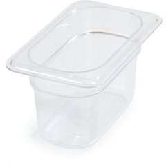3068707 StorPlus™ Polycarbonate Food Pan 1/9 Size, 4" Deep - Clear