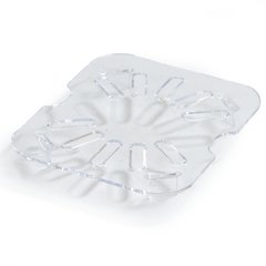 3068907 StorPlus™ Polycarbonate Food Pan Drain Grate 1/6 Size - Clear