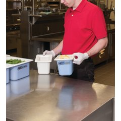 CM1104C1402 Coldmaster® CoolCheck® Sixth-Size Food Pan 1.6 qt - White/Blue