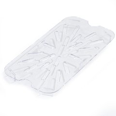 3069507 StorPlus™ Polycarbonate Food Pan Drain Grate 1/4 Size - Clear