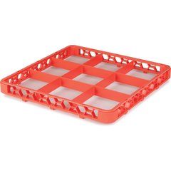 RE9C24 OptiClean™ 9-Compartment Divided Glass Rack Extender 1.78" - Orange