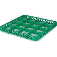 RE16C09 OptiClean™ 16-Compartment Divided Glass Rack Extender 1.78" - Green