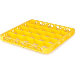 RE25C04 OptiClean™ 25-Compartment Divided Glass Rack Extender 1.78" - Yellow