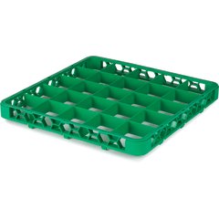RE25C09 OptiClean™ 25-Compartment Divided Glass Rack Extender 1.78" - Green