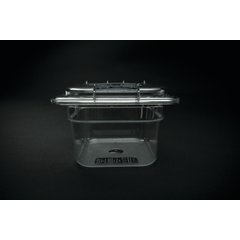 10319Z07 StorPlus™ EZ Access Hinged Notched Universal Food Pan Lid 1/6 Size - Clear