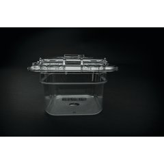10319Z07 StorPlus™ EZ Access Hinged Notched Universal Food Pan Lid 1/6 Size - Clear