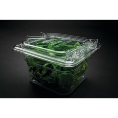 10319Z07 StorPlus™ EZ Access Hinged Notched Universal Food Pan Lid 1/6 Size - Clear