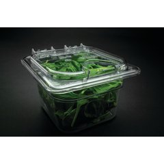 10319Z07 StorPlus™ EZ Access Hinged Notched Universal Food Pan Lid 1/6 Size - Clear