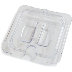 10311U07 StorPlus™ Polycarbonate Notched Handled Universal Lid 1/6 Size - Clear