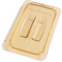 10490U13 StorPlus™ High Heat Handled Universal Food Pan Lid 1/4 Size - Amber