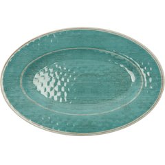 6402015 Grove Melamine Oval Plate 12" x 8" - Aqua