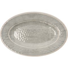 6402018 Grove Melamine Oval Plate 12" x 8" - Smoke