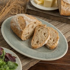 6402018 Grove Melamine Oval Plate 12" x 8" - Smoke