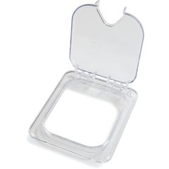 10319Z07 StorPlus™ EZ Access Hinged Notched Universal Food Pan Lid 1/6 Size - Clear