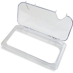 10279Z07 StorPlus™ EZ Access Hinged Notched Universal Food Pan Lid 1/3 Size - Clear