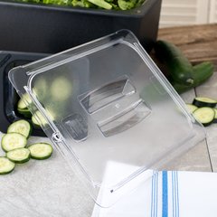 10230U07 StorPlus™ Polycarbonate Handled Universal Lid 1/2 Size - Clear