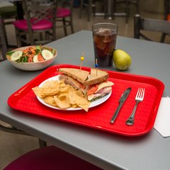 CT141805 Cafe® Fast Food Cafeteria Tray 14" x 18" - Red