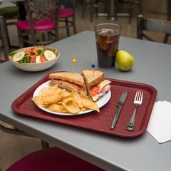CT121661 Cafe® Fast Food Cafeteria Tray 12" x 16" - Burgundy