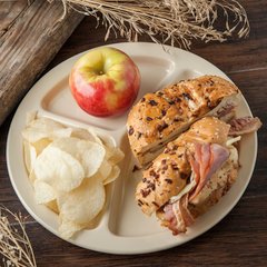 KL10225 Kingline™ Melamine 3-Compartment Plate 10" - Tan