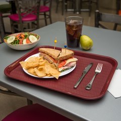 CT141861 Cafe® Fast Food Cafeteria Tray 14" x 18" - Burgundy