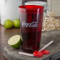 52163550D Coca-Cola® Stackable™ SAN Plastic Tumbler 16 oz - Coke - Ruby
