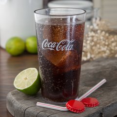 52163550E Coca-Cola® Stackable™ SAN Plastic Tumbler 16 oz - Coke - Clear