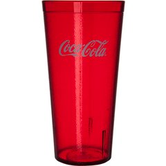 52243550H Stackable™ SAN Plastic Tumbler 24 oz - Coke - Ruby
