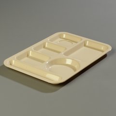 61425 Left-Hand 6-Compartment ABS Tray 10" x 14" - Tan