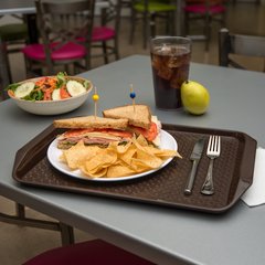 CT121769 Cafe® Fast Food Cafeteria Tray with Handles 12" x 17" - Chocolate