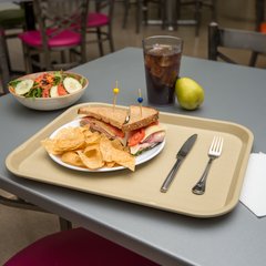 CT141806 Cafe® Fast Food Cafeteria Tray 14" x 18" - Beige