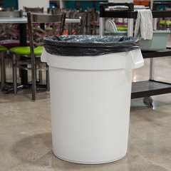 34103202 Bronco™ Round Waste Bin Trash Container 32 Gallon - White
