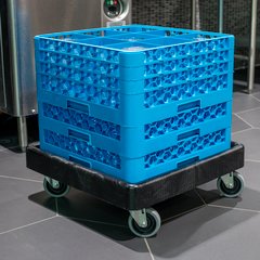 C223603 E-Z Glide™ Warewashing Rack Dolly Without Handle 22.5" x 22.5" x 8" - Black