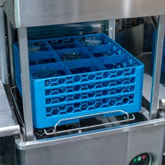 RG9-314 OptiClean™ 9-Compartment Divided Glass Rack with 3 Extenders 8.72" - Carlisle Blue