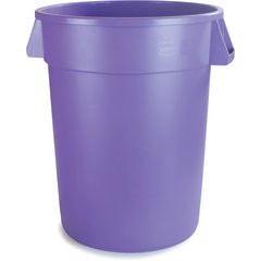 34103289 Bronco™ Round Waste Bin Trash Container 32 Gallon - Purple