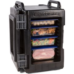 IT40003 Cateraide™ IT End Loading Insulated Food Pan Carrier 6 Full Size 2.5" Pans - Onyx