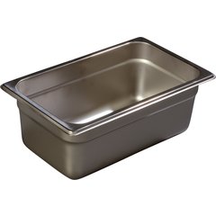 607144 DuraPan™ Light Gauge Stainless Steel Steam Table Hotel Pan 1/4 Size, 4" Deep