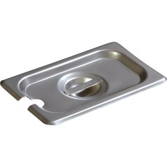 607190CS DuraPan™ Stainless Steel Hotel Pan Slotted Handled Cover 1/9 Size