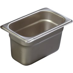 607194 DuraPan™ Light Gauge Stainless Steel Steam Table Hotel Pan 1/9 Size, 4" Deep
