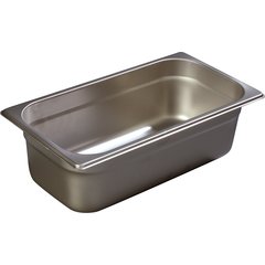 607134 DuraPan™ Light Gauge Stainless Steel Steam Table Hotel Pan 1/3 Size, 4" Deep