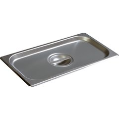 607130C DuraPan™ Stainless Steel Steam Table Hotel Pan Handled Cover 1/3 Size