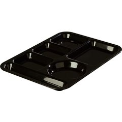 61403 Left-Hand 6-Compartment ABS Tray 10" x 14" - Black