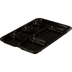 614R03 Right-Hand 6-Compartment ABS Tray 10" x 14" - Black