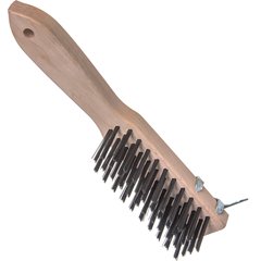4577900 Heavy-Duty Wood Handle Scraper w/Tempered Steel Bristles 13-3/4" - Tan