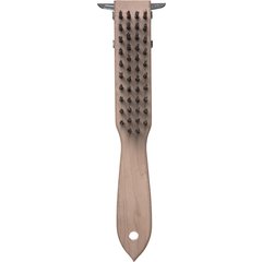 4577900 Heavy-Duty Wood Handle Scraper w/Tempered Steel Bristles 13-3/4" - Tan
