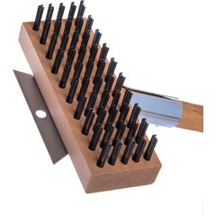 36372500 Oven Grill Brush & Scraper with Handle 30" - Natural