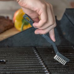 4067500 Flo-Pac® Utility Brush with Crimped Stainless Steel Bristles 7" Long - Black